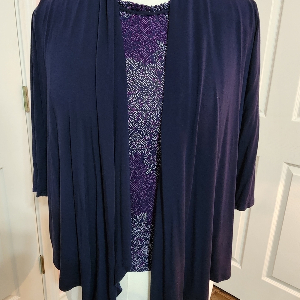 Croft & Barrow Women's Cardigan in Navy and Purple